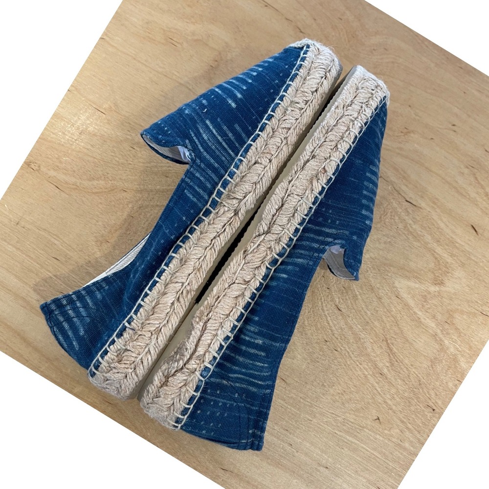 Soludos Espadrille Slip On Shoes Women's Size 8.5 Blue & White Canvas Casual - Picture 4 of 7